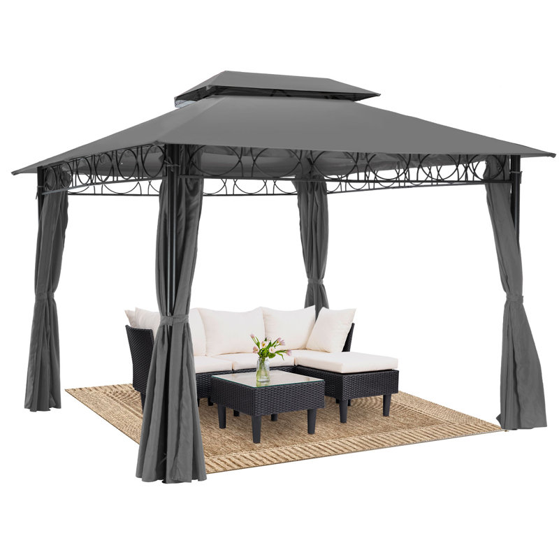 FDW Outdoor UV Protection Gazebo Tent 13.2 Ft. Metal Patio Gazebo